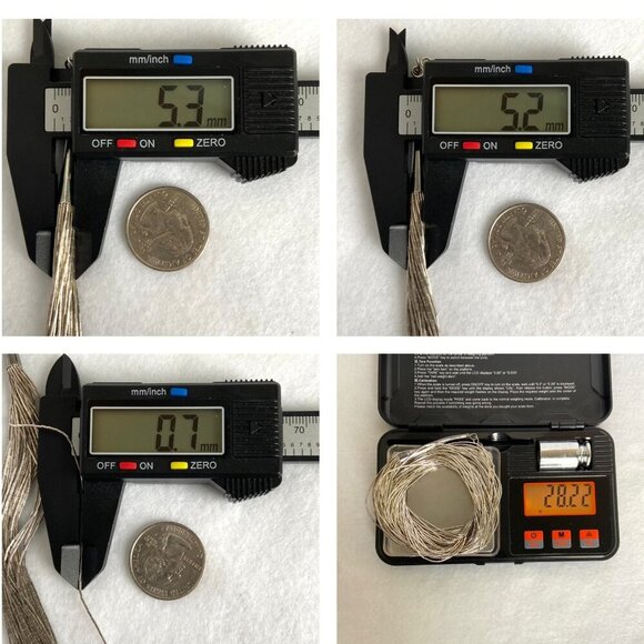 VTG Sterling Silver 925 Beaded Liquid Silver Multi Strand Layered Necklace 20.5" - Picture 10 of 16